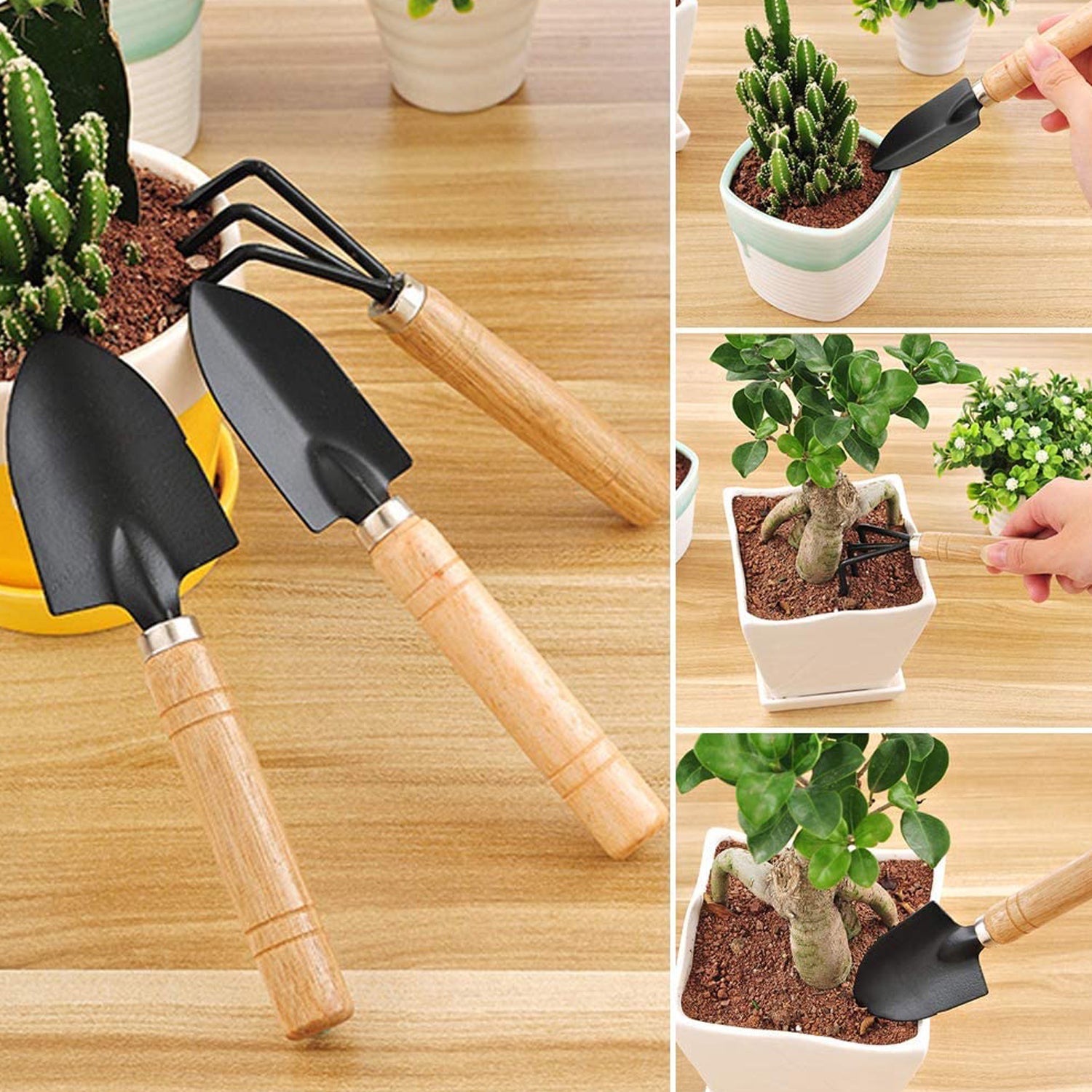 Garden Tool Kit Durable Hand Tools Set with Wooden Handle (3 Pc) Garden Tool Kit Durable Hand Tools Set with Wooden Handle (3 Pc)